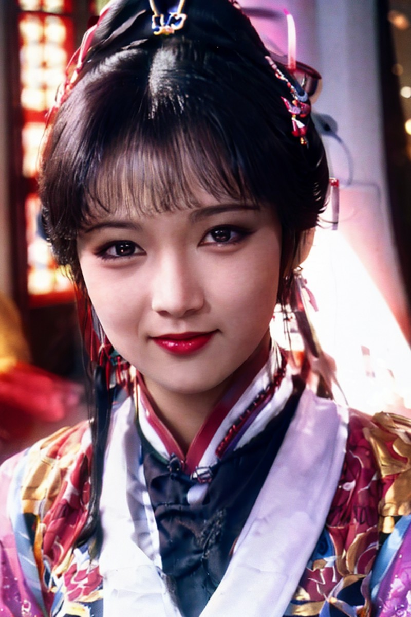 best quality,masterpiece,highres,1girl,blush,(seductive smile:0.8),star-shaped pupils,red china hanfu,hanfu,chinese clothe...
